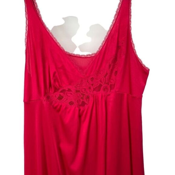 Vintage Hot Pink Long Nylon Lingerie Slip - Picture 3 of 10